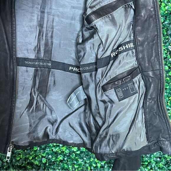 Ladies Vintage Black Leather Jacket Proshield Signature Collection Sz M - Picture 8 of 11